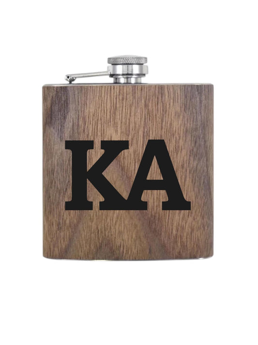 Custom Kappa Alpha Order (KA) Fraternity Wooden Flask| Greek Life| Fraternity Gifts| College| Frat Forma| Officially Licensed Accessories