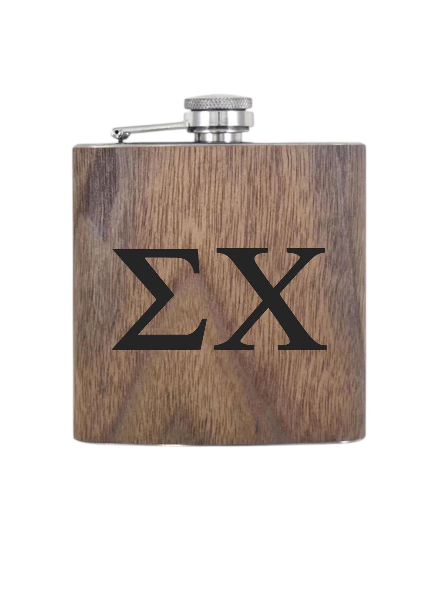 Custom Sigma Chi Fraternity Wooden Flask| Greek Life| Fraternity Gifts| College Gift| Frat Forma| Officially Licensed Accessories