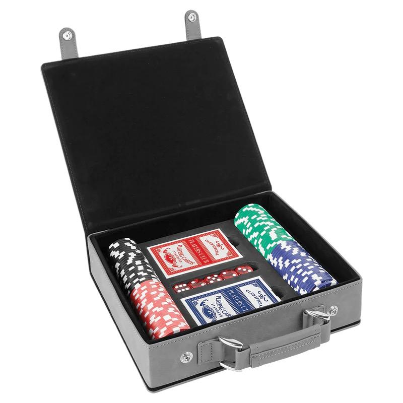 Sigma Nu (Sig Nu) Fraternity Leather Poker Set| Fraternity & College Gifts| Cards, Chips, Dice| Officially Licensed Accessories