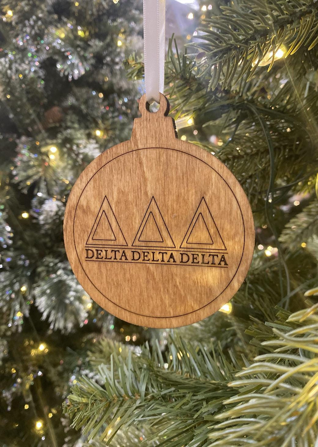 Delta Delta Delta Wooden Ornament| Tri Delt Christmas| Ornaments| Sorority Gifts| Greek Gifts |College Gift| Officially Licensed Accessories