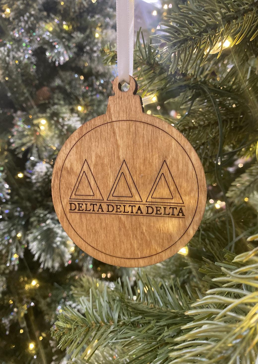 Delta Delta Delta Wooden Ornament| Tri Delt Christmas| Ornaments| Sorority Gifts| Greek Gifts |College Gift| Officially Licensed Accessories