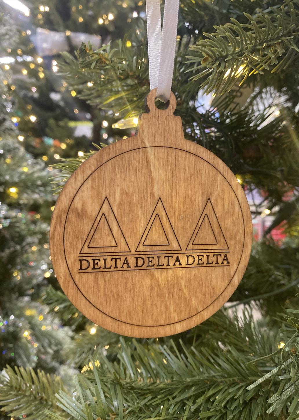 Delta Delta Delta Wooden Ornament| Tri Delt Christmas| Ornaments| Sorority Gifts| Greek Gifts |College Gift| Officially Licensed Accessories