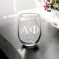 Custom Alpha Phi Sorority Wine Glasses| Greek Life 15 oz Glass | Sorority Gifts| Big Little Gifts| College| Officially Licensed Accessories