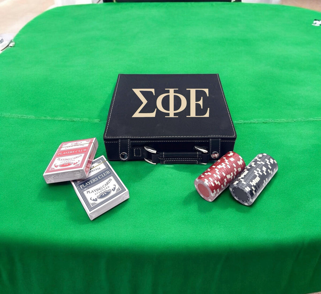 Sigma Phi Epsilon ((ΣΦΕ)) Fraternity Leather Poker Set