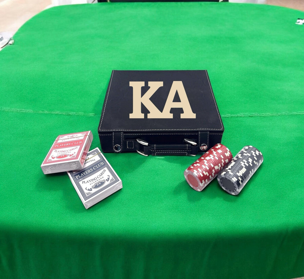 Kappa Alpha Order (KA) Fraternity Leather Poker Set