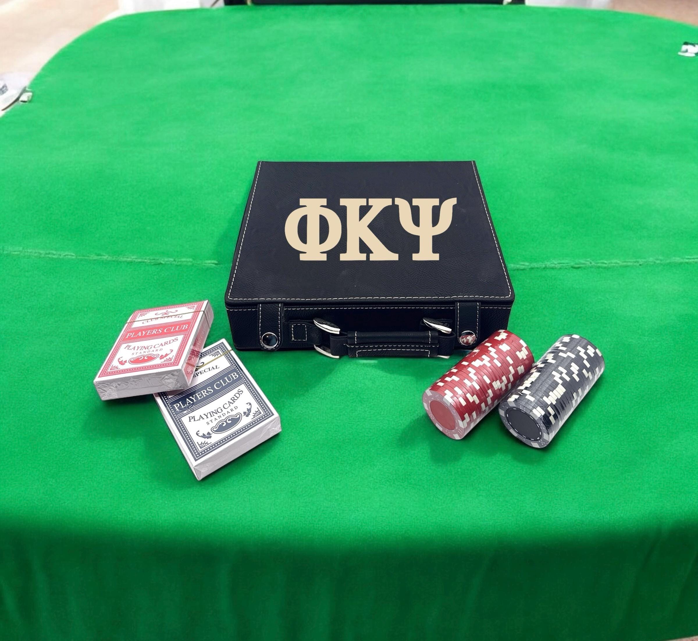 Phi Kappa Psi (ΦΚΨ) Fraternity Leather Poker Set