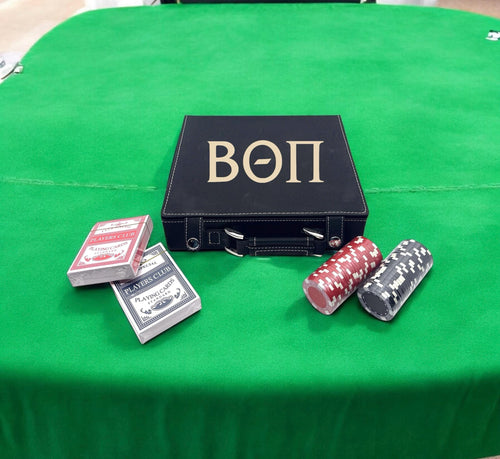 Beta Theta Pi (ΒΘΠ) Fraternity Leather Poker Set