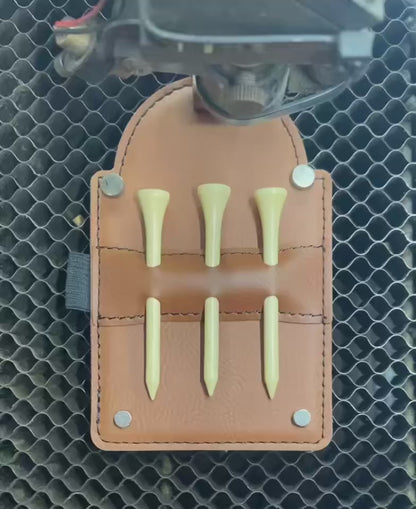 Sigma Alpha Epsilon (ΣΑΕ) Leather Golf Tee Holder