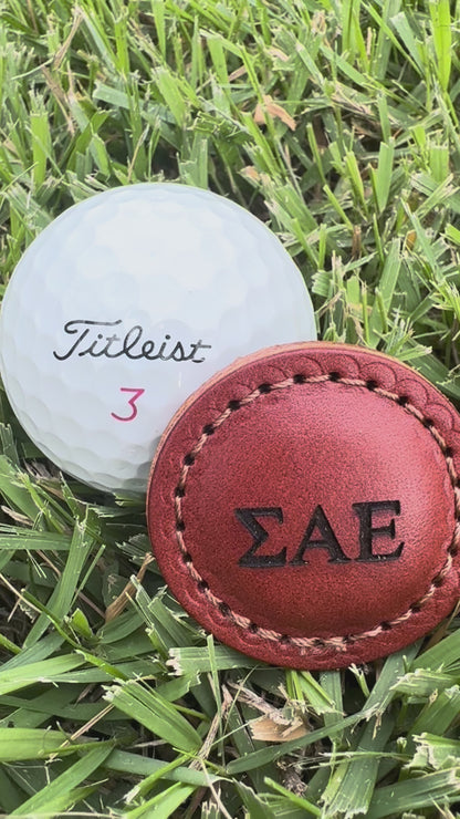 Phi Kappa Psi (ΦΚΨ) Leather Golf Ball Markers – Set of 2